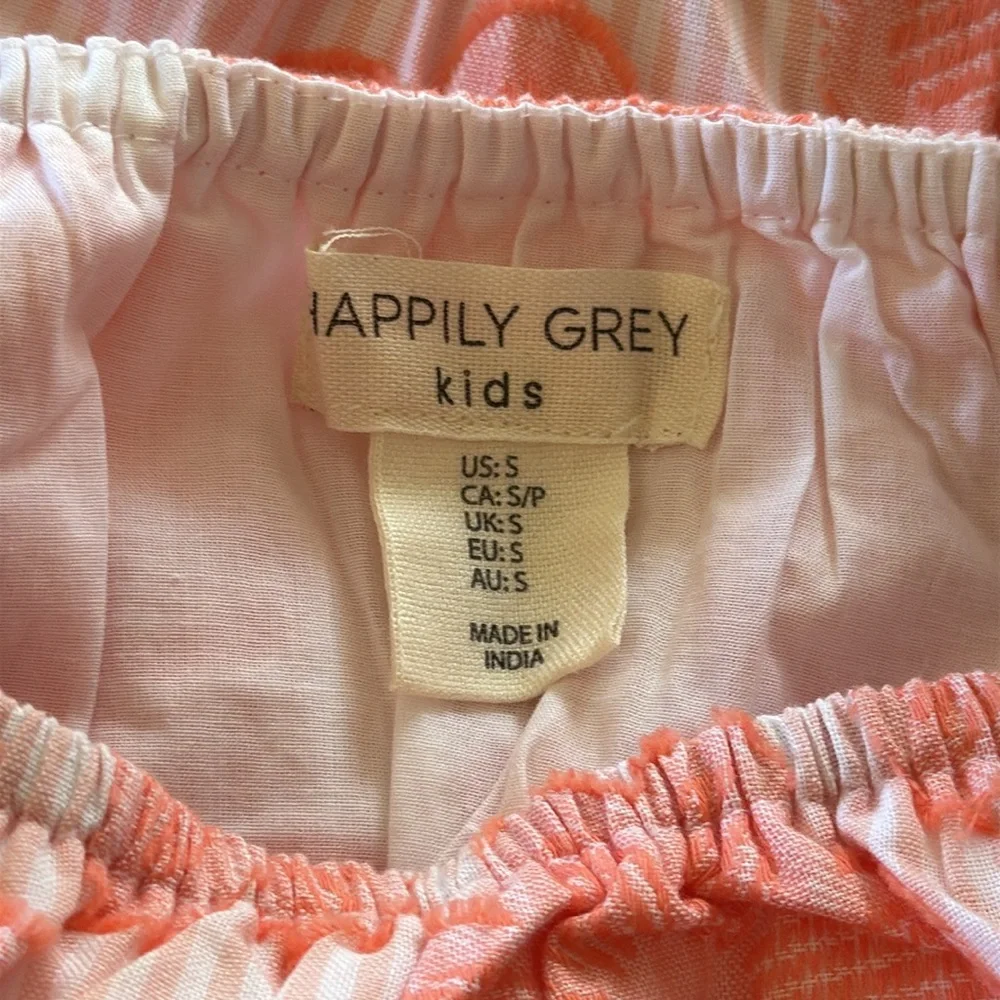 HAPPILY GREY girls matching set top & skirt w/ matching hair claw SMALL  NWT